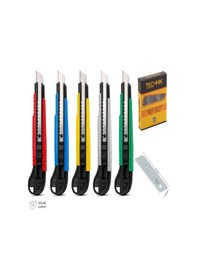 Resim Ark Profesyonel Maket Bıçağı Seti 18 Mm Karışık Renk 2 Adet Maket Bıçağı 10'lu Yedek Bıçak 