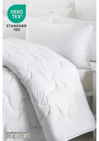 Resim 4 Mevsim Mikrofiber Tek Kişilik Yorgan, 155x215cm, Beyaz Ev Ve Otel Yorganı, Sade Ve Zarif Beyaz 