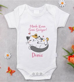 Resim Bitmeyenkartus Bk Kids Isimli Minik Kızın Seni Seviyor Tasarımlı Bebek Body Zıbı Çok Renkli 