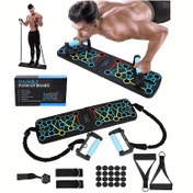Resim Multifonksiyonel Fitness Egzersiz Ekipman Seti, Push Up Tahtası, Göğüs Genişletici, Direnç Bandı 