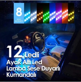 Resim GÜRHAN SHOP Ayak Altı Led Sese Ve Müziğe Duyarlı Led Rgb Kumandalı Ambiyans 