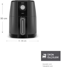 Resim Karaca Smart Cook 60 Dakikaya Kadar Zaman Ayarlı Compact Airfryer Space Grey 2 Kişilik 