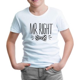 Resim Mr. Right Papyon Beyaz Çocuk Tshirt - Beyaz / 12 Yaş 