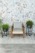 Resim woodwork antalya Rustik Tekli Ahşap Kanepe Teak Renk 