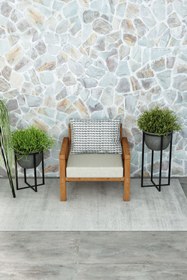 Resim woodwork antalya Rustik Tekli Ahşap Kanepe Teak Renk 