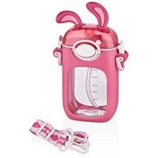 Resim Diller Tavşan Kulaklı Pipetli Tritan 400 ML Pembe Su Matarası 