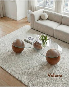 Resim Modern Orta Sehpa & Küre Sehpa & Top Sehpa & Cam Sehpa Ceviz 