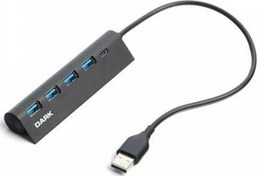 Resim DK-AC-USB346 USB Type-A to 1xUSB-C Charge 4 Port USB2.0 HUB Dark