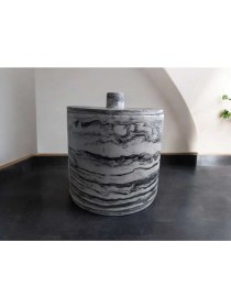 Resim Antrasit Desenli Beton Şık Banyo ve Mutfak Çöp Kovası 4l Aksesuar 