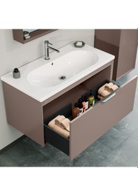 Resim Orka Clay 100 Cm Mdf Toprak Banyo Dolabı Takımı Ve Boy Dolabı Çok Renkli 