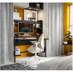 Resim IKEA oyuncu masası, siyah, 185x74 cm 