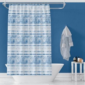 Resim Banyo Perdesi 1x100x200 Tek Kanat Duş Perdesi Halka Hediyeli Duşakabin Perdesi 3637 