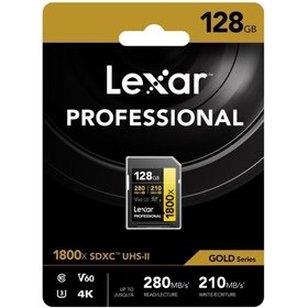Resim Lexar 128gb Gold Series 1800x Uhs-ıı Sdxc Hafıza Kartı 270mbs 