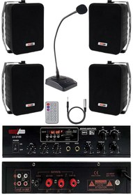Resim Lastvoice Black Large Paket-3 Hoparlör Ve Anfi Anons Ses Sistemi Seti 