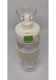 Resim Shotay St-7202 600ml Tritan Beyaz Şeffaf Matara Taşıma Aparatlı Beyaz - Şeffaf 