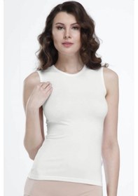 Resim Malabadi 1048 Kadın Modal Kolsuz Sıfır Kol Body & Atlet-ekru 