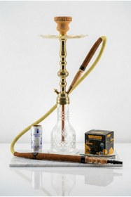 Resim gökkuşağı nargile Büyük Boy Geleneksel Bakır Nargile Tam Set 