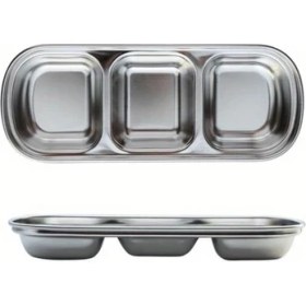 Resim abnturk 3 Bölmeli Gümüş Renk Paslanmaz Çelik Sosluk Reçellik Lokumluk Çerezlik 2 Adet 