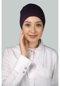 Resim Altobeh Hazır Pratik Geçmeli Uzun Boru Tesettür Bonesi - Mürdüm 