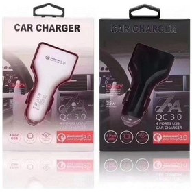 Resim Samdoo Hızlı Şarj Qc3.0 Araç Şarj Cihazı - 4 Portlu Akıllı Beyaz Model Paketli 