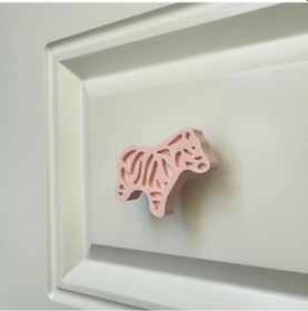 Resim Pomerol Pembe Zebra Dolap Kulpu - Çocuk Odası, Mutfak Ve Banyo İçin Sevimli Ve Dayanıklı Mobilya Kulp, Kulpd 