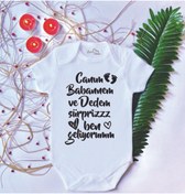 Resim LoveStore Unisex Bebek Baskılı Babaanne Dede %100 Pamuklu Çıtçıtlı Body Zıbın 