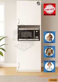 Resim Mobilyanı Tasarla Tamamı Mdf Jumbo Ekstra Derinlikli 2 Kapaklı 4 Raflı Fırın Dolabı Çok Amaçlı Mutfak Dolabı 
