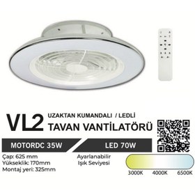 Resim Orbus Vl2 Uzaktan Kumandalı Tavan Vantilatörü 