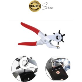 Resim Svein 6 Uçlu Kemer ve Deri Delme Delici Aleti Ergonomik Saplı Metal Çelik Delgeç Hızlı Pratik Kolay Zımba 