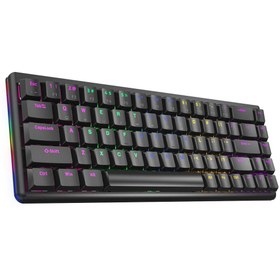 Resim RAMPAGE REBEL SIYAH LOW PROFILE RED SWITCH MEKANIK GAMING OYUNCU KLAVYE US LAYOUT ENGLISH RAINBOW 