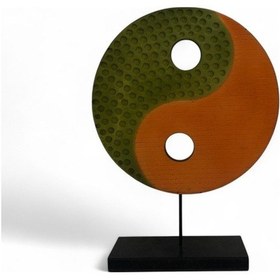 Resim Ying Yang Yeşil Turuncu Ev Dekoru Büyük 