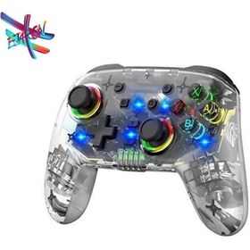 Resim Lobo Rgb Kablosuz Şeffaf Gaming Ps4/ps3/pc/switch/ios Uyumlu Gaming Kol Wirelles Controller Saydam 