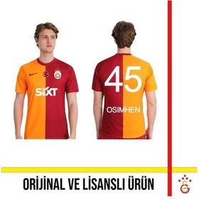 Resim Galatasaray Lisanslı 2023/2024 Parçalı 5 Yıldızlı İç Saha Osimhen Baskılı Forma Sarı - Kırmızı 