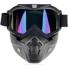 Resim BGA Cross Motosiklet Bisiklet Gözlüğü Açık Kask Maskesi Süngerli Bant Lastikli Jet Maske 