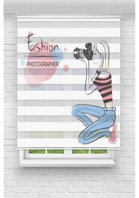 Resim Perdecizade Enxboy Foto Kız Dijital Baskılı Zebra Perde-cocuk Odası-stor Perde Renkli 