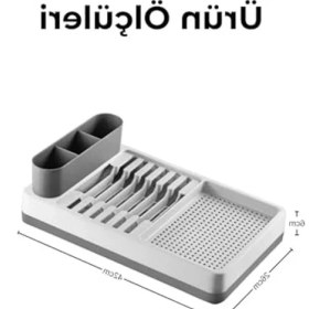 Resim Erdo Ticaret Dayanıklı Plastik Tezgah Üstü Bulaşıklık, Çok Bölmeli 