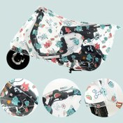 Resim 1pc Şirin Kedi ve Kavun Tasarımı EVA Motosiklet Kapağı - Su Geçirmez, Rüzgar Geçirmez, Toz Geçirmez, Tüm Mevsim Korumalı Yağmurluk Malzemesi için Scooter, Motosiklet, Bisiklet, Bisiklet Kapağı | Eğlenceli Tasarım | EVA Malzemesi 