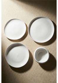 Resim Roma 24 Parça 6 Kişilik Porselen Yemek Takımı Beyaz Beyaz 