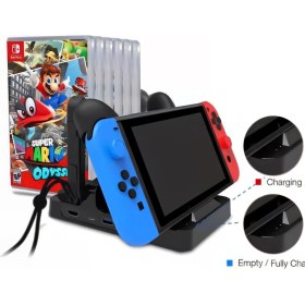 Resim Yues Nintendo Switch Uyumlu HDMI Dock Fonksiyonel Stand Pro Controller Joy Con Şarj Standı 