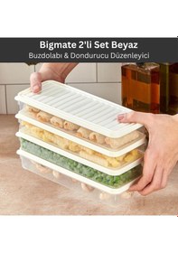 Resim Bigmate 2'li Şeffaf Saklama Kabı 2x1 Lt Bgmt1115 Mikrodalga Buzdolabı Ve Dondurucu Uyumlu Düzenleyici Beyaz 