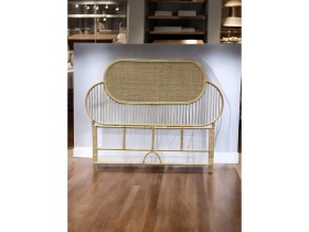 Resim Çift Kişilik Rattan Bambu Yatak Başlığı - 160 cm El Yapımı,yatak Baza Başlığı 