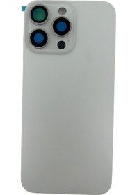 Resim Teknonet Apple Uyumlu iPhone 15 Pro Max Kamera Camlı Batarya Kapağı + Magsafe Flex - Beyaz Beyaz 