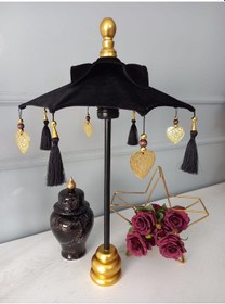 Resim Dekoartif Bali Şemsiye 60 Cm SIYAH KADIFE 