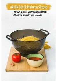 Resim Akrilik Füme Makarna Süzgeçi & Sebze Meyve Süzgeçi Çok Renkli 