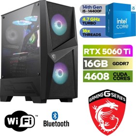 Resim Msı Şafak- Gaming Pc Ddr5 -Rtx 5060Tİ 16GB – Intel I5 14400F – 32GB - 64GB Ddr5 Ram – 1 Tb M.2 SSD – Windows 11 Pro – Wifi-Bluetooth 