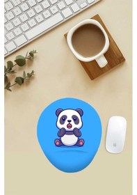 Resim Şaşkın Panda Desenli Bilek Destekli Mouse Pad Mousepad 