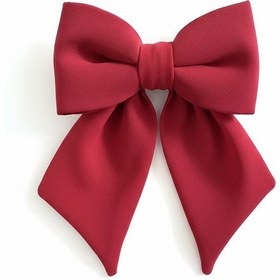 Resim Jz Shop Şifon Fiyonk Otomatik Klipsli Toka - Farklı Renk Seçenekli Kurdele Saç Aksesuarı Kırmızı 