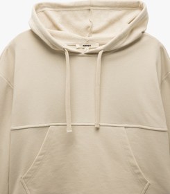 Resim Koton Üç İplik Cepli Uzun Kollu Kapüşonlu Sweatshirt Bej 5sak10129ek Ekru 