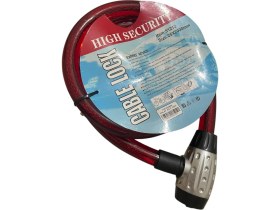 Resim Tvr Motosiklet Halat Kilit Anahtarlı 25 mm 200 cm Kırmızı 