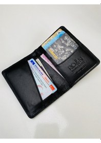 Resim Roan Hakiki Deri Minimal Kartlık/kartvizitlik Siyah Kroki 